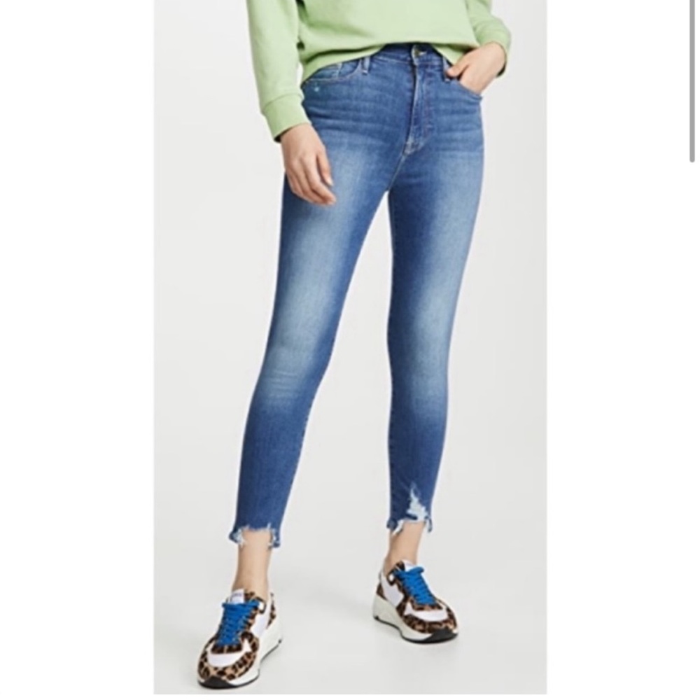NWT Frame Ali High Rise Cigarette Ankle Jeans in Madera Rips